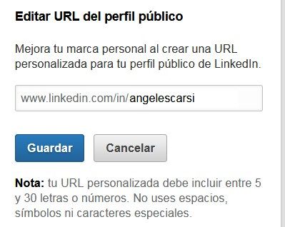 edita la URL de tu perfil de LinkedIn